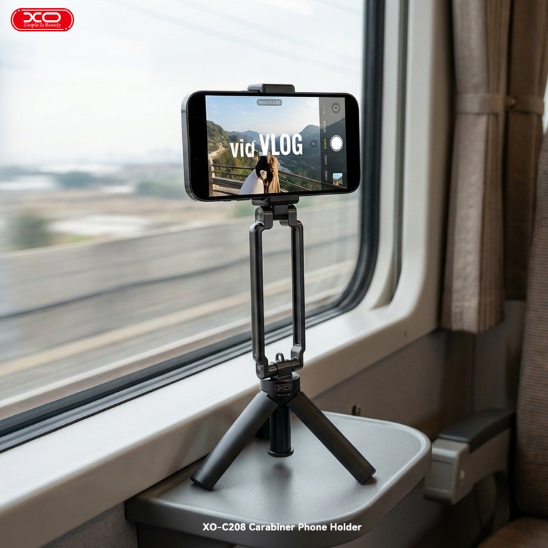 Suport multifunctional cu functie de trepied, XO C208, magnetic, pentru MagSafe, unghi de inclinare reglabil, negru
