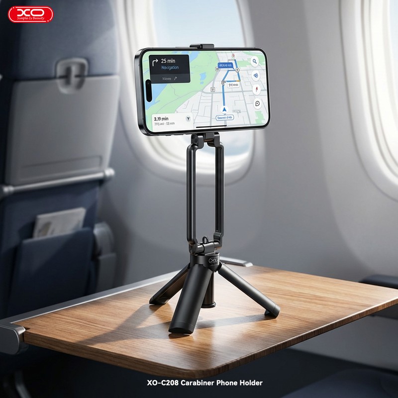 Suport multifunctional cu functie de trepied, XO C208, magnetic, pentru MagSafe, unghi de inclinare reglabil, negru