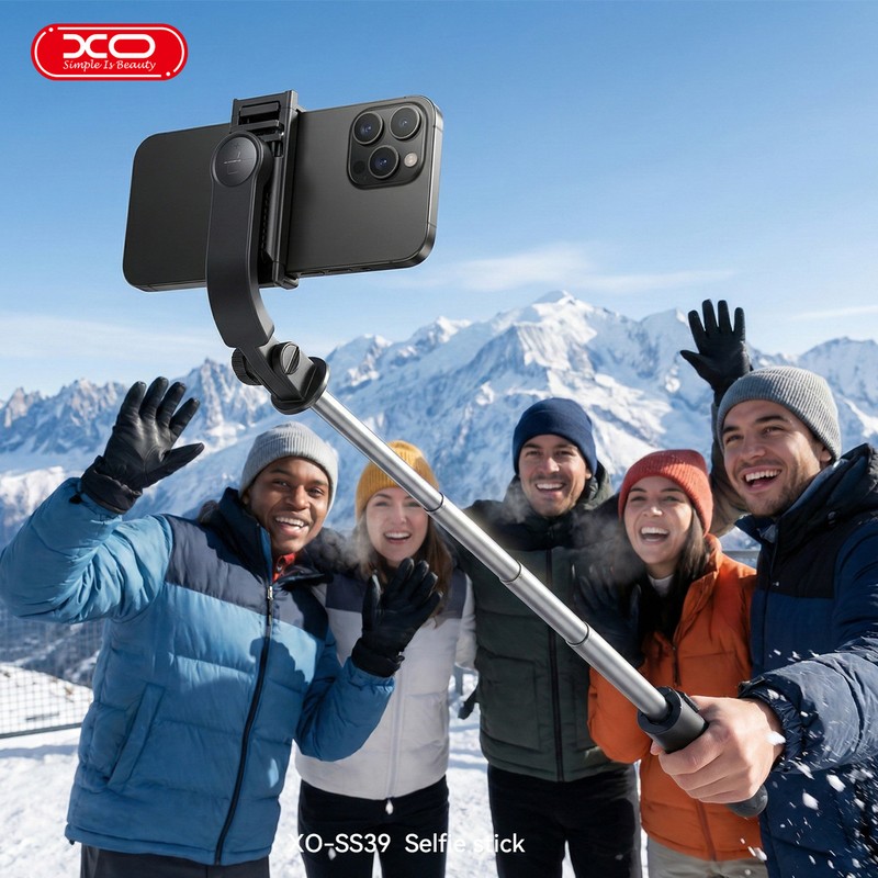 Selfie stick XO Bluetooth v.5.2 tripod SS39 detachable, tija 16.3 - 70 cm, pentru ecrane de la 4.7 la 6.9 inch, Negru