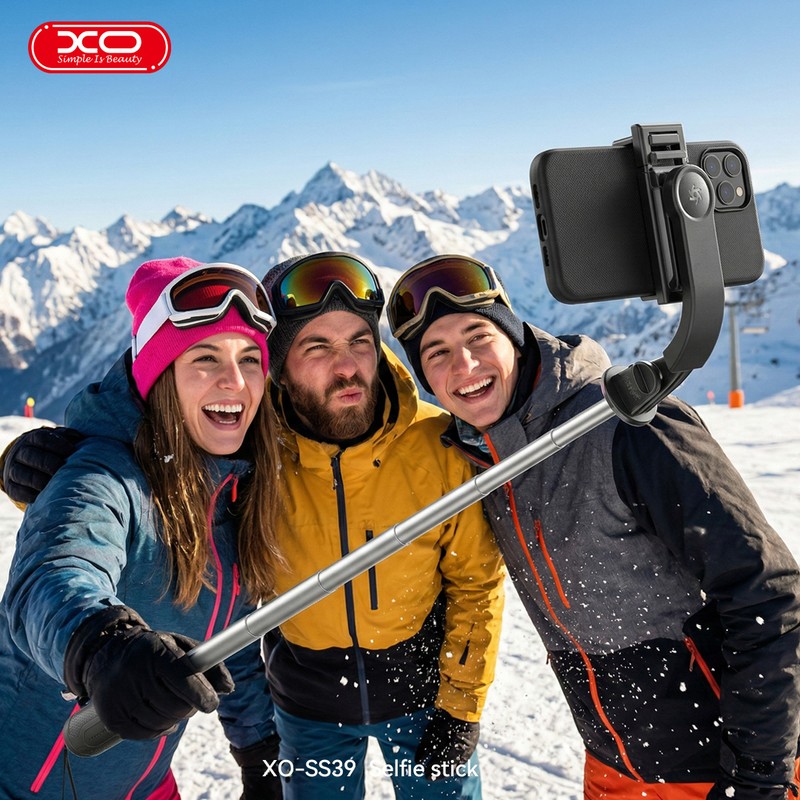 Selfie stick XO Bluetooth v.5.2 tripod SS39 detachable, tija 16.3 - 70 cm, pentru ecrane de la 4.7 la 6.9 inch, Negru
