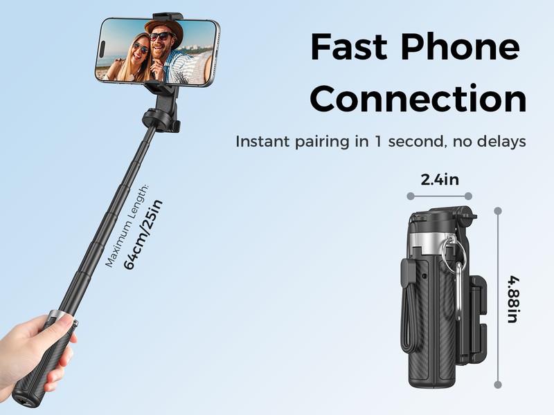 Selfie stick XO Bluetooth tripod SS29, tija 64 cm, rotire 360 °, telecomanda Roz