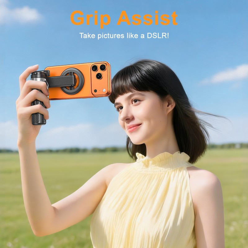 Selfie stick XO Bluetooth tripod SS25 magnetic, compatibil MagSafe, tija 64 cm, grip mode, telecomanda, Negru