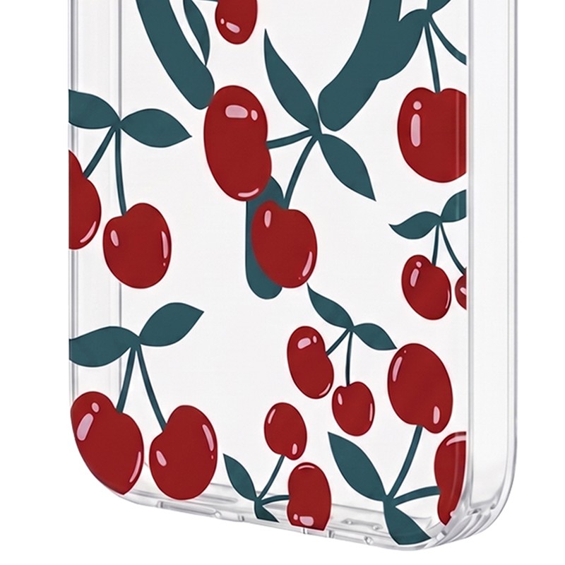 Husa Cherry Mag pentru Samsung Galaxy S24, Carcasa magnetica, decupaj mare pentru camera foto, TPU (poliuretan termoplastic), PC, Transparent