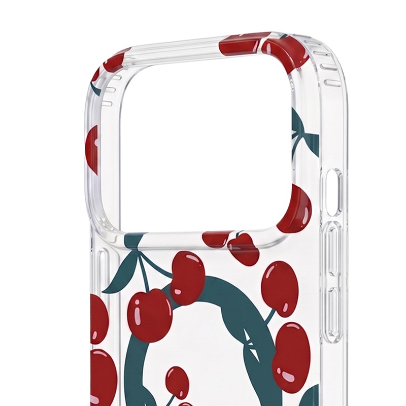 Husa Cherry Mag pentru Samsung Galaxy S24, Carcasa magnetica, decupaj mare pentru camera foto, TPU (poliuretan termoplastic), PC, Transparent