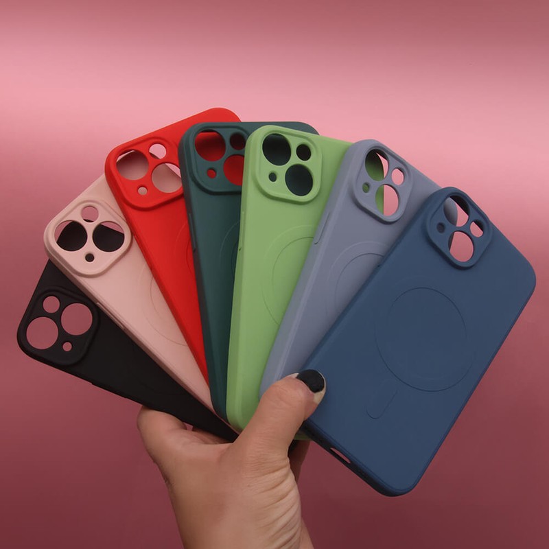 Husa Simple Color Mag cherry pentru iPhone 17 Pro Max, Carcasa magnetica, TPU (poliuretan termoplastic), Visiniu