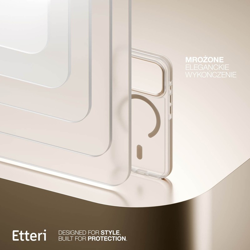 Husa Etteri Icy Mag cherry pentru iPhone 17 Pro Max, Carcasa magnetica, protectie telefonica, marginile antiderapante, buton metalic, PC, TPU (poliuretan termoplastic), Visiniu