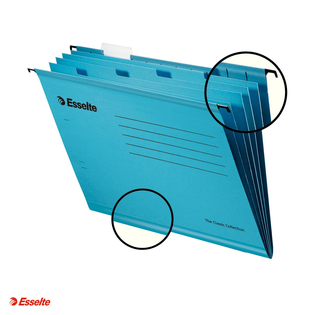 Dosare suspendabile - Dosar suspendabil Esselte Classic cu separatoare, carton, A4, pentru documente perforate, albastru