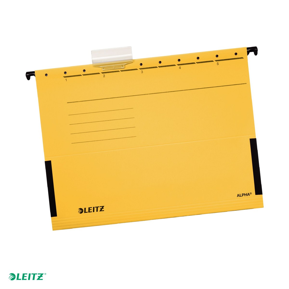 Dosare suspendabile - Dosar suspendabil Leitz Alpha, carton, A4, cu burduf, pentru arhivare, galben