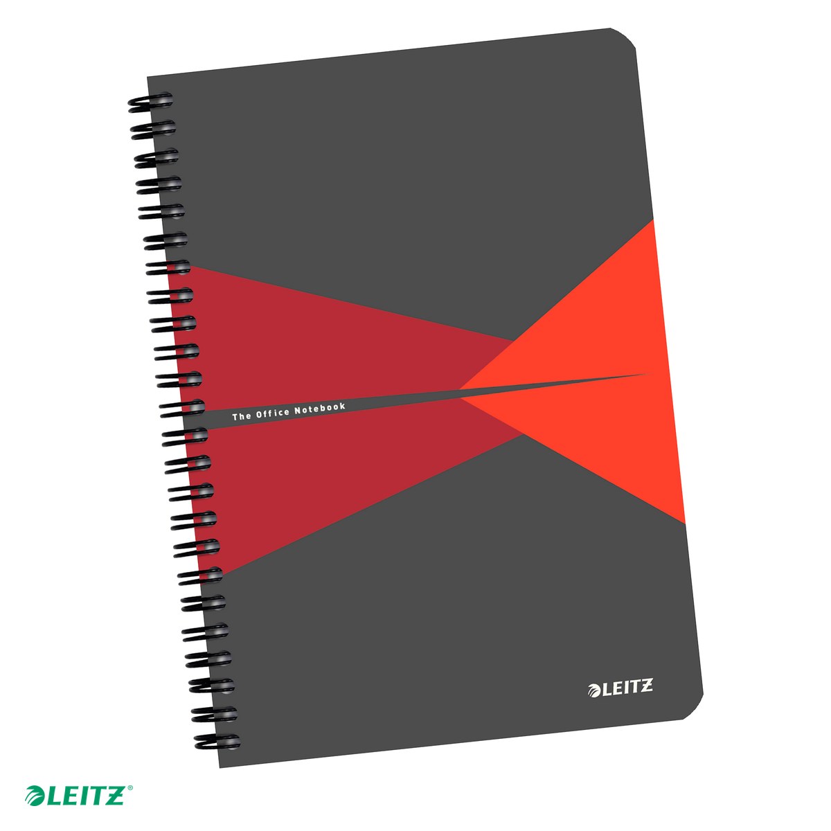 Liniatura Dictando (Linii) A5 - Caiet birou spira A5 dictando Leitz, carton 90 g/mp, 90 file, rosu