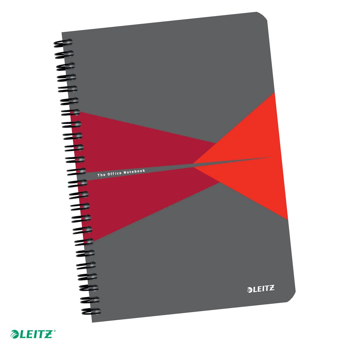 Liniatura Dictando (Linii) A5 - Caiet Leitz Office cu spira, coperta carton, A5, dictando, 90 file, hartie 90 g/mp, rosu