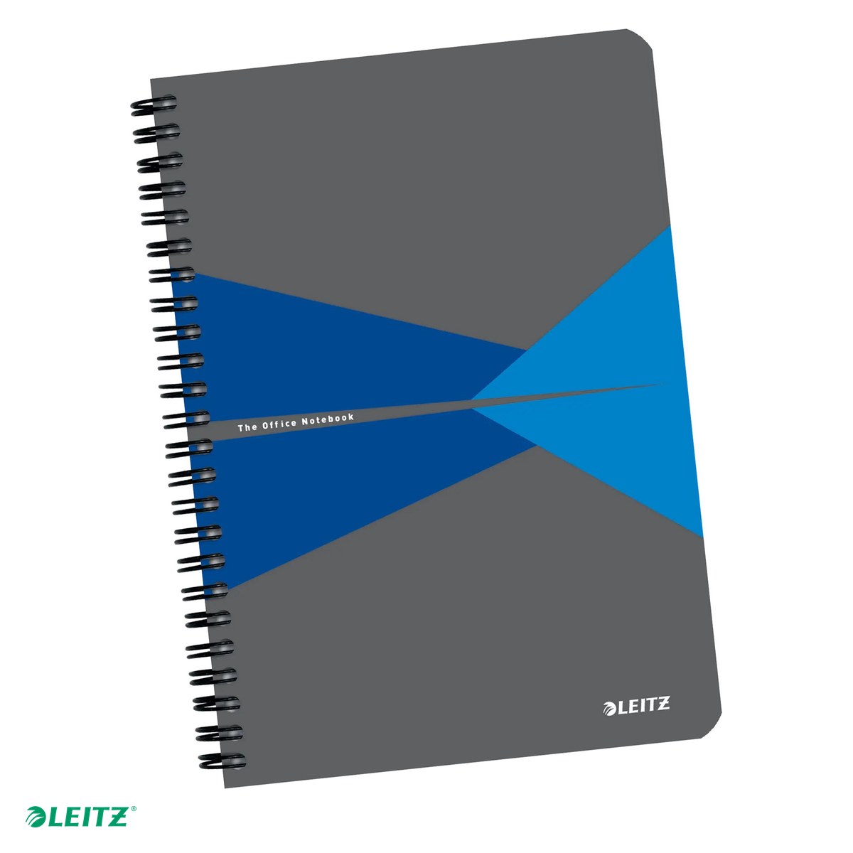 Liniatura Dictando (Linii) A5 - Caiet Leitz Office cu spira, coperta carton, A5, dictando, 90 file, hartie 90 g/mp, albastru