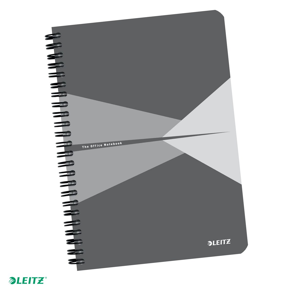 Liniatura Dictando (Linii) A5 - Caiet Leitz Office cu spira, coperta carton, A5, dictando, 90 file, hartie 90 g/mp, gri