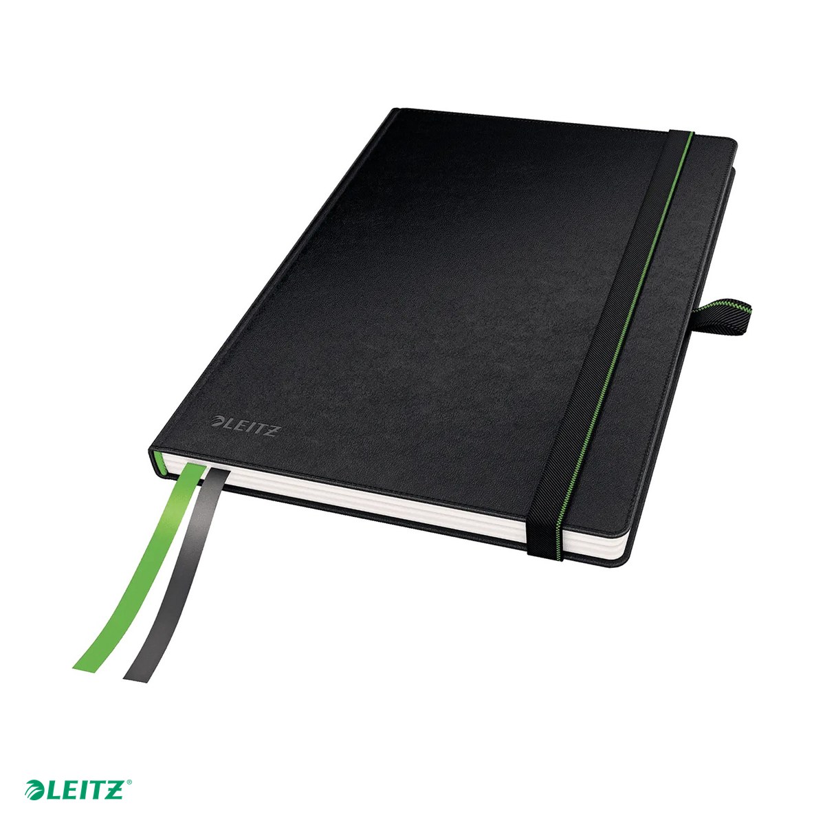 Liniatura Dictando (Linii) A5 - Caiet de birou Leitz Complete, A5, dictando, pentru documente perforate, 80 file, 8 file perforate, hartie 100 g/mp, negru
