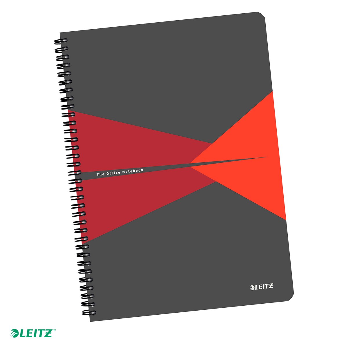 Liniatura Matematica (Patratele) A4 - Caiet birou spira A4 aritmetica coperta PP office Leitz, carton 90 g/mp, 90 file, rosu