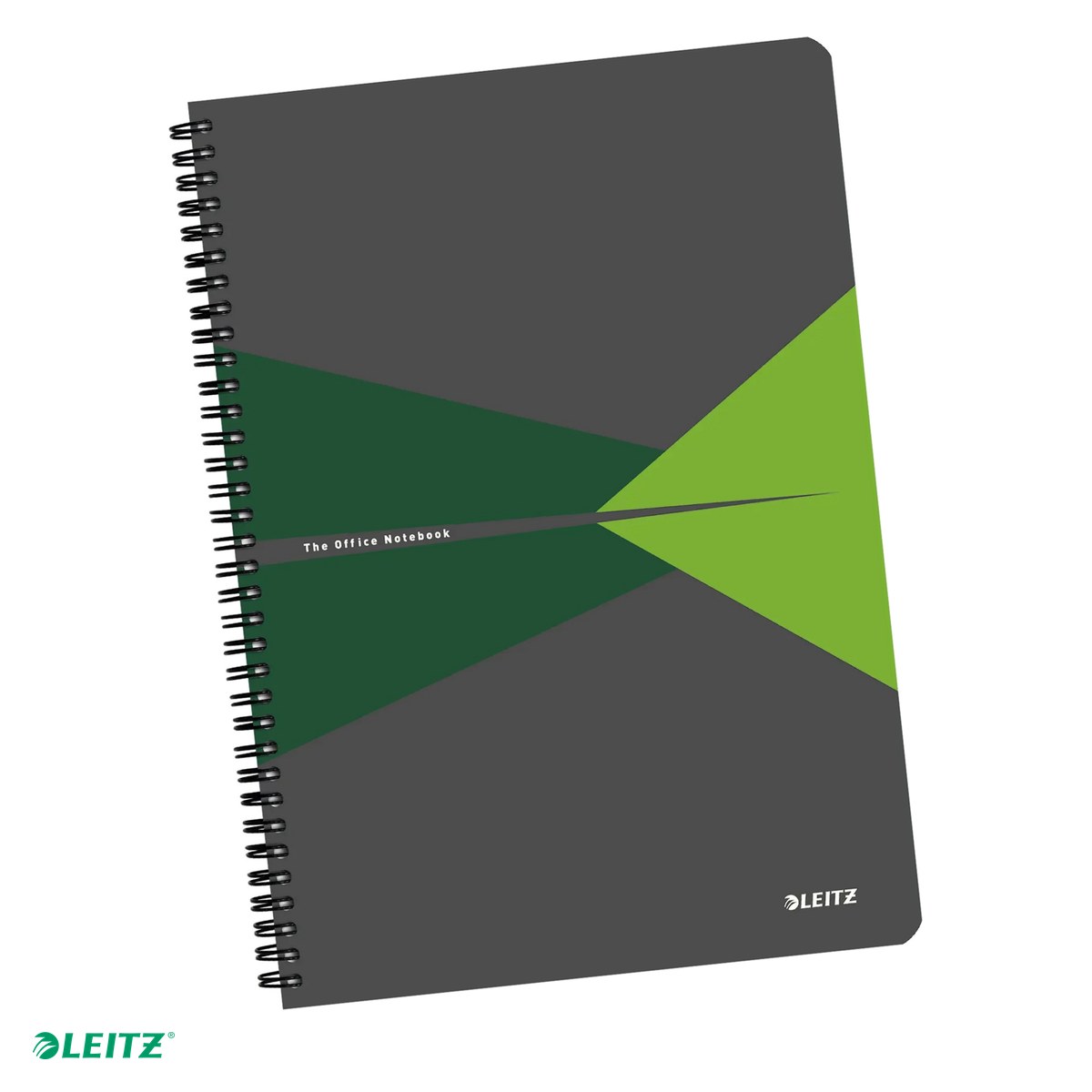 Liniatura Matematica (Patratele) A4 - Caiet Leitz Office cu spira, coperta PP, A4, matematica, 90 file, hartie 90 g/mp, verde