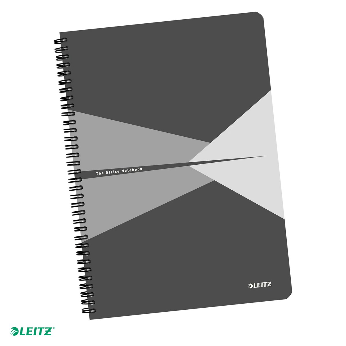 Liniatura Matematica (Patratele) A4 - Caiet Leitz Office cu spira, coperta PP, A4, matematica, 90 file, hartie 90 g/mp, gri