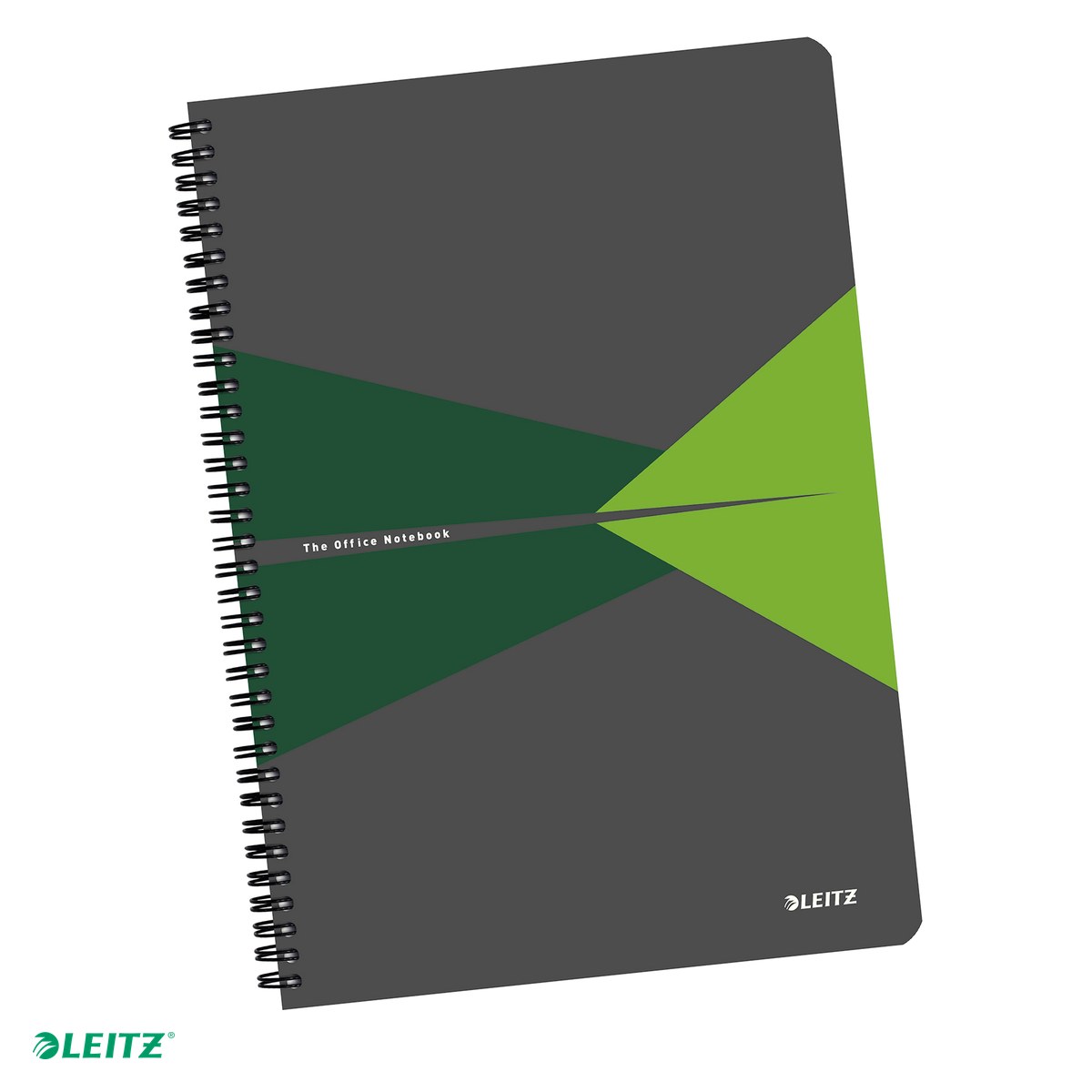Liniatura Dictando (Linii) A4 - Caiet birou spira A4 dictando coperta PP office Leitz, carton 90 g/mp, 90 file, verde