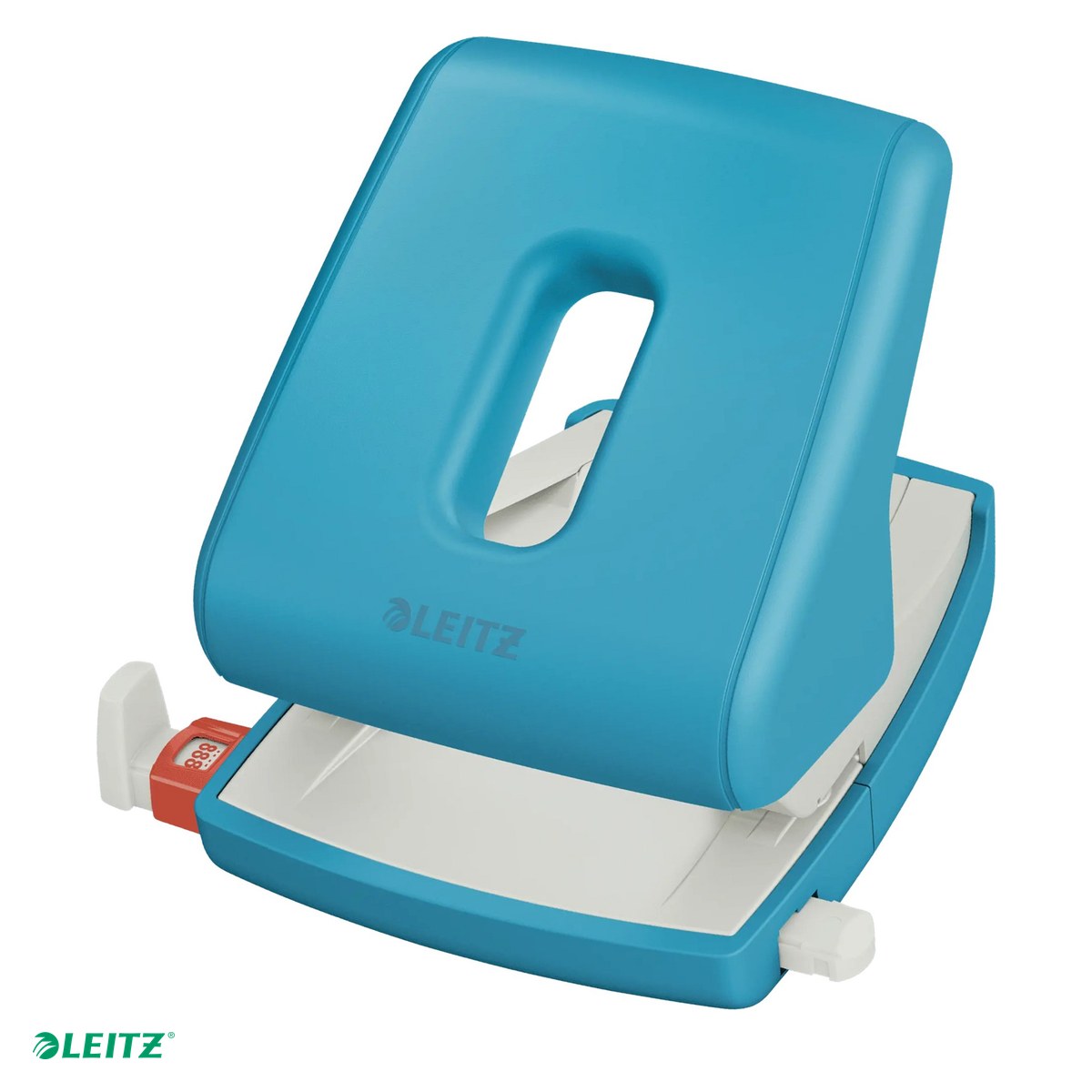 Tehnica de birou - Perforator plastic Leitz Cosy 5004, pentru documente perforate, perforare 30 coli, albastru Celest
