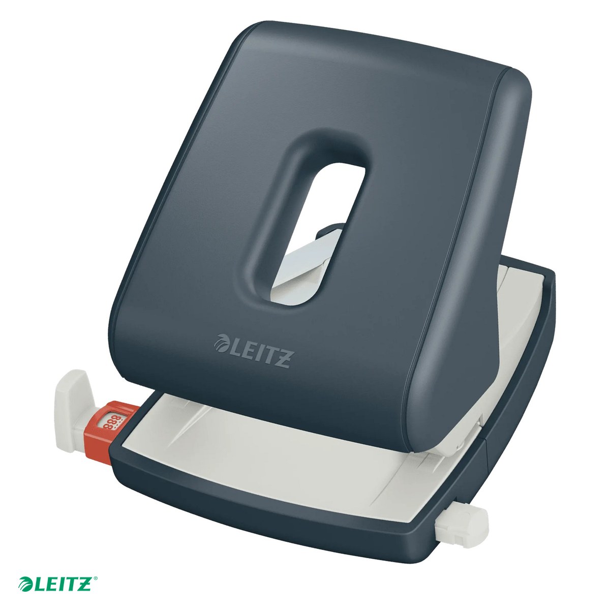 Tehnica de birou - Perforator plastic Leitz Cosy 5004, pentru documente perforate, perforare 30 coli, gri Antracit