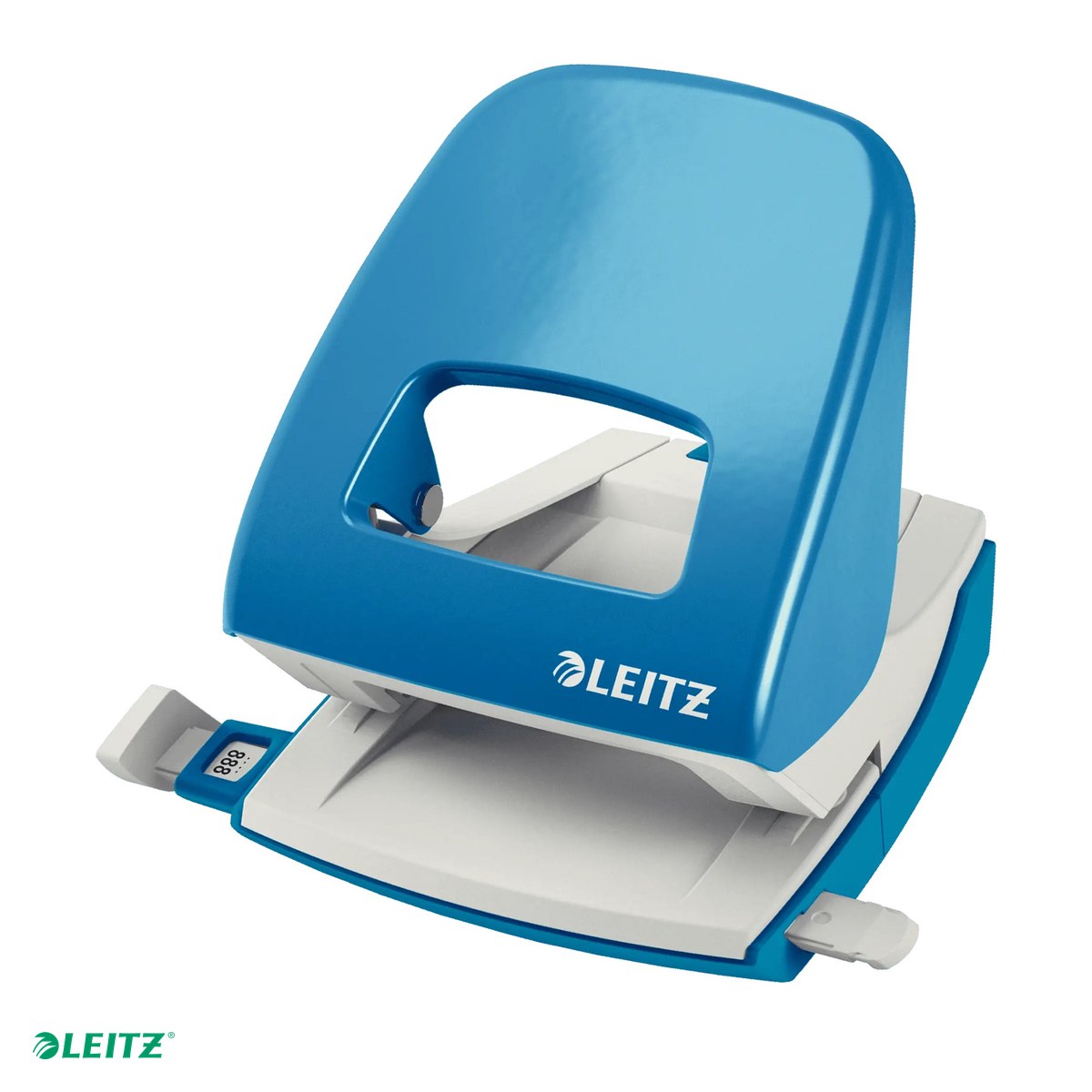 Tehnica de birou - Perforator metalic Leitz 5008 NeXXt Series, perforare 30 coli, pentru documente perforate, albastru deschis