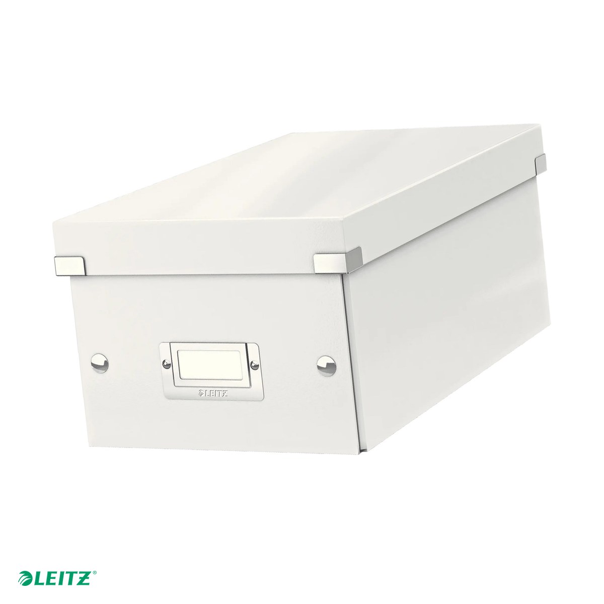Organizare si arhivare - Cutie depozitare Leitz WOW Click & Store, carton laminat, pliabila, cu capac, 20x14x35 cm, pentru arhivare, alb