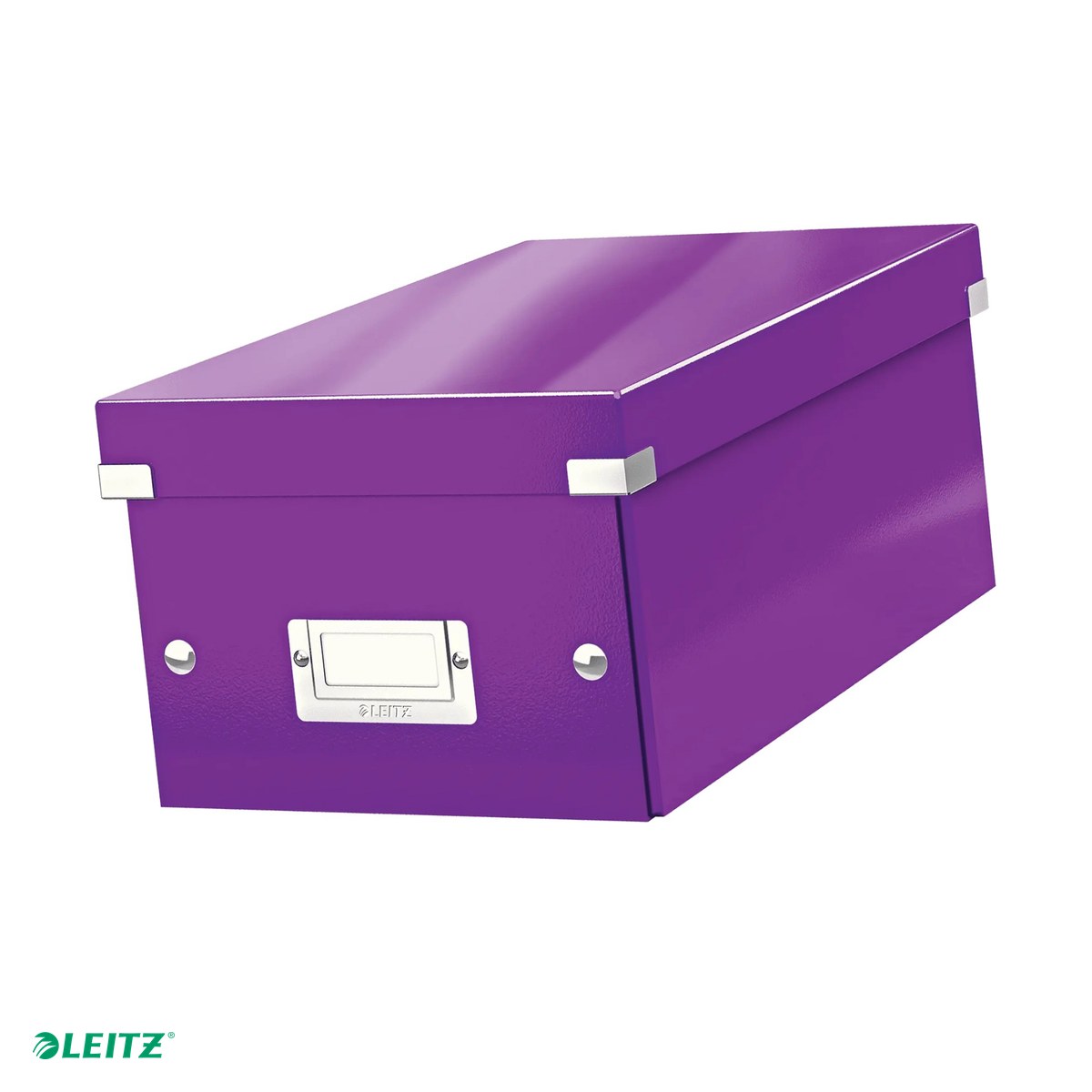Organizare si arhivare - Cutie depozitare Leitz WOW Click & Store, carton laminat, pliabila, cu capac, 20x14x35 cm, pentru arhivare, mov