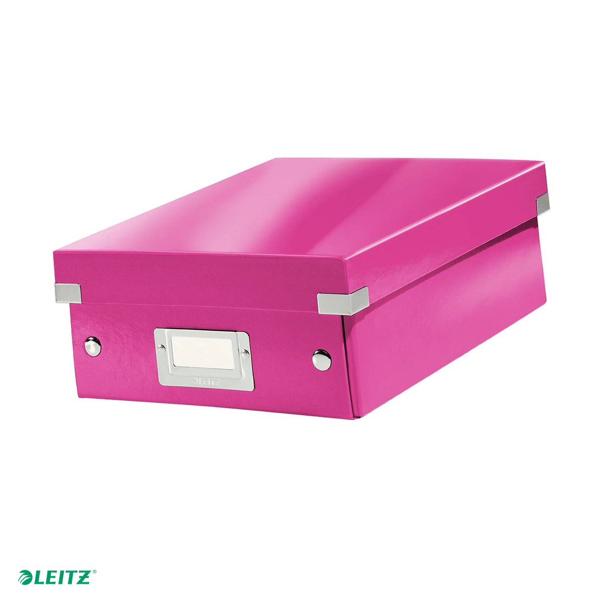 Organizare si arhivare - Cutie depozitare Leitz WOW Click & Store Organizer, carton laminat, cu capac, 22x10x28 cm, roz