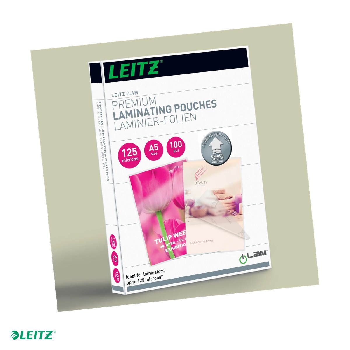 Sisteme de indosariat - Set 100 folii laminare Leitz UDT, la cald, A5, 125 microni, incolor