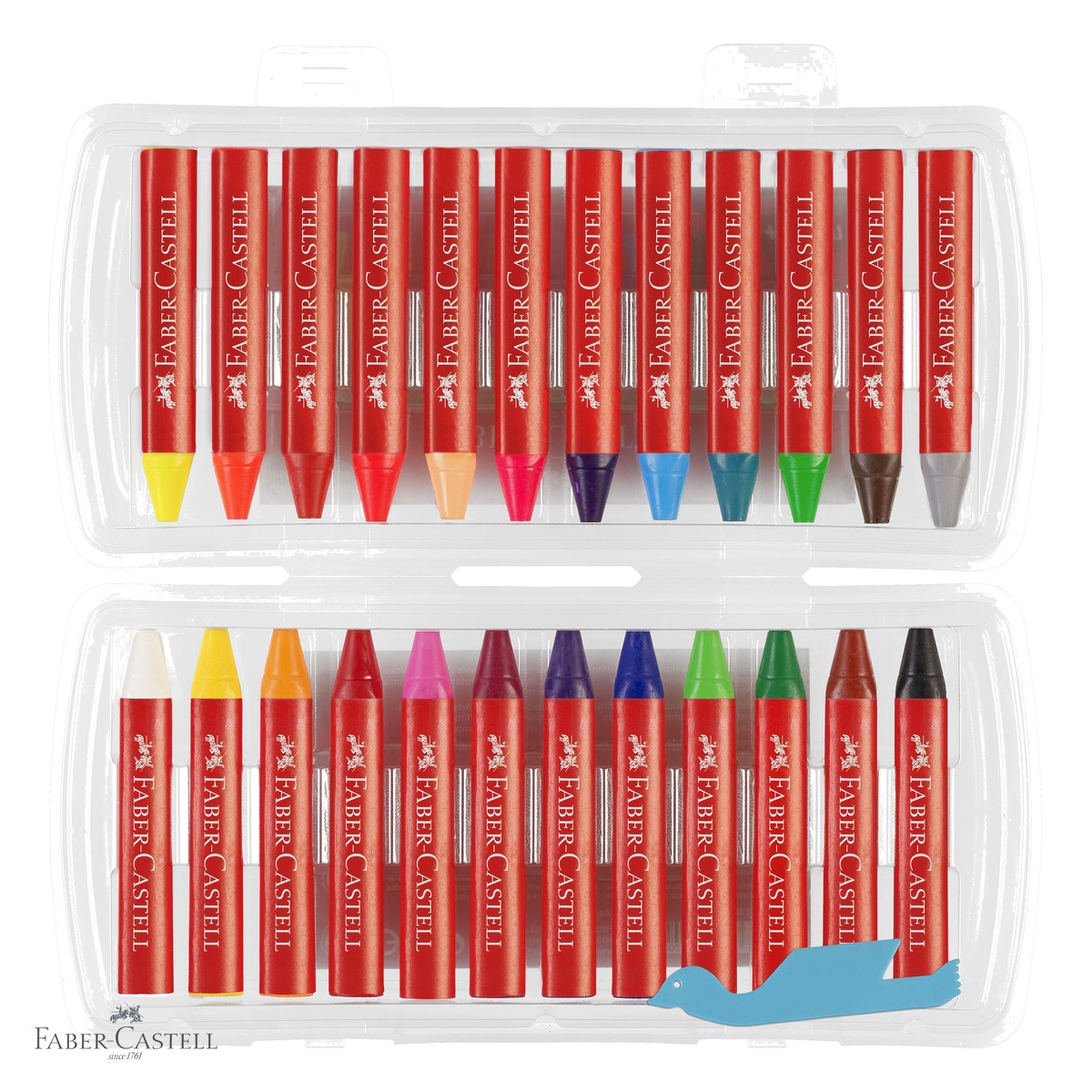 Set 24 creioane cerate Jumbo Faber-Castell, forma triunghiulara ergonomica, pentru copii [3]