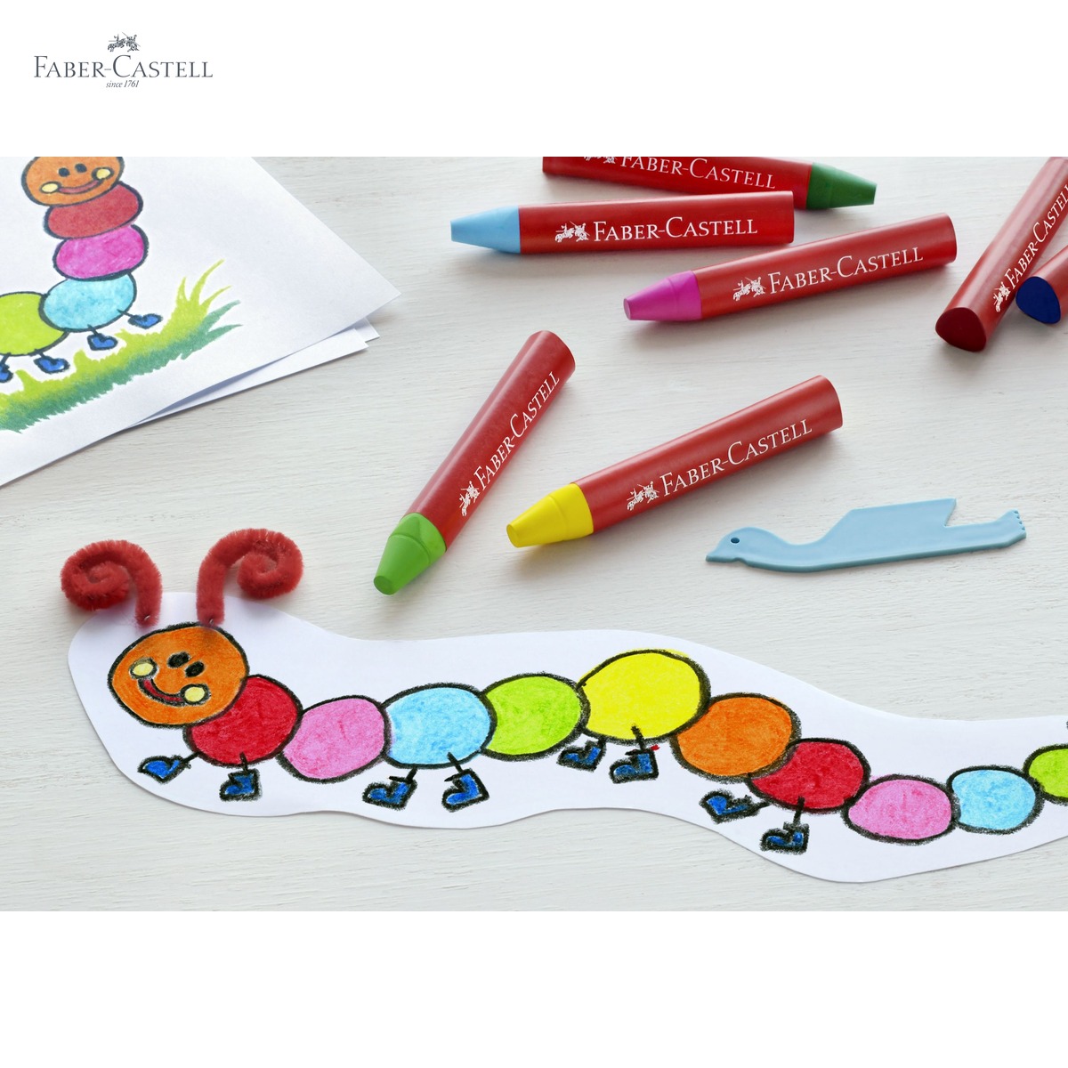 Set 24 creioane cerate Jumbo Faber-Castell, forma triunghiulara ergonomica, pentru copii [4]