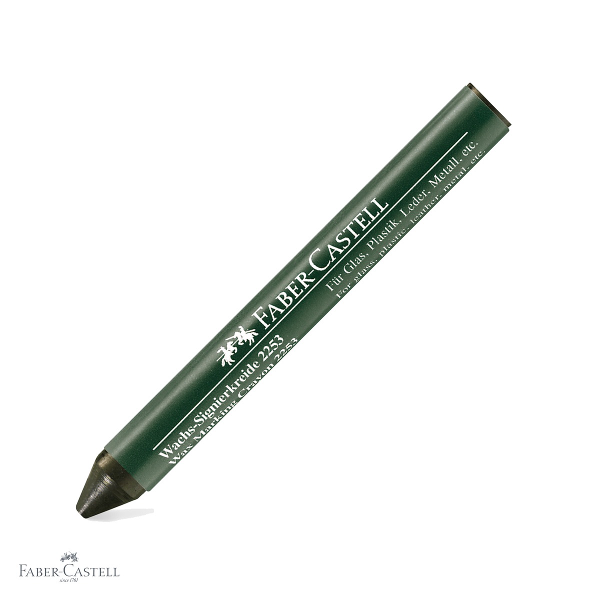 Creioane pentru marcat si tehnice - Creion cerat Faber-Castell 2253 pentru suprafete lucioase, negru, marcare industriala