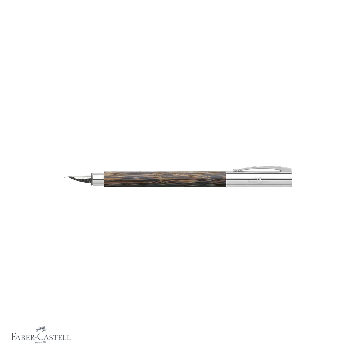 Stilou Faber-Castell Ambition corp din lemn de cocos, penita otel inoxidabil, pentru scriere premium [3]
