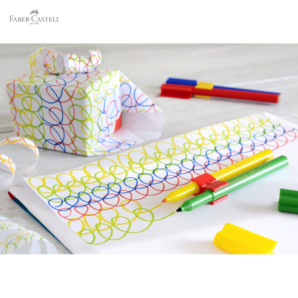 Set 33 carioci Connector Faber-Castell in camion metalic, cerneala pe baza de apa, pentru copii [4]