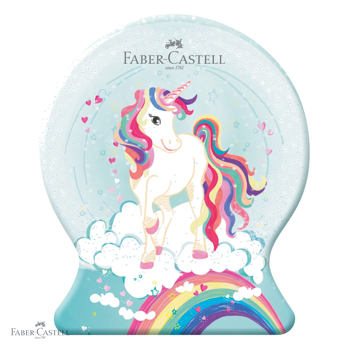 Set 33 carioci Faber-Castell Connector, editie speciala Unicorni, cutie metalica, pentru copii [3]