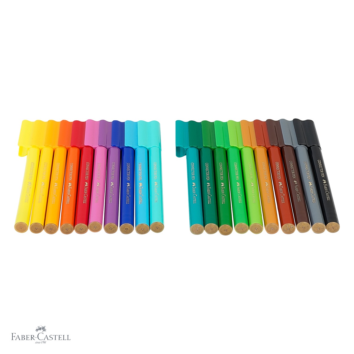 Set 20 carioci Faber-Castell Connector editie dinozauri, capac interconectabil, culori intense pentru copii [3]