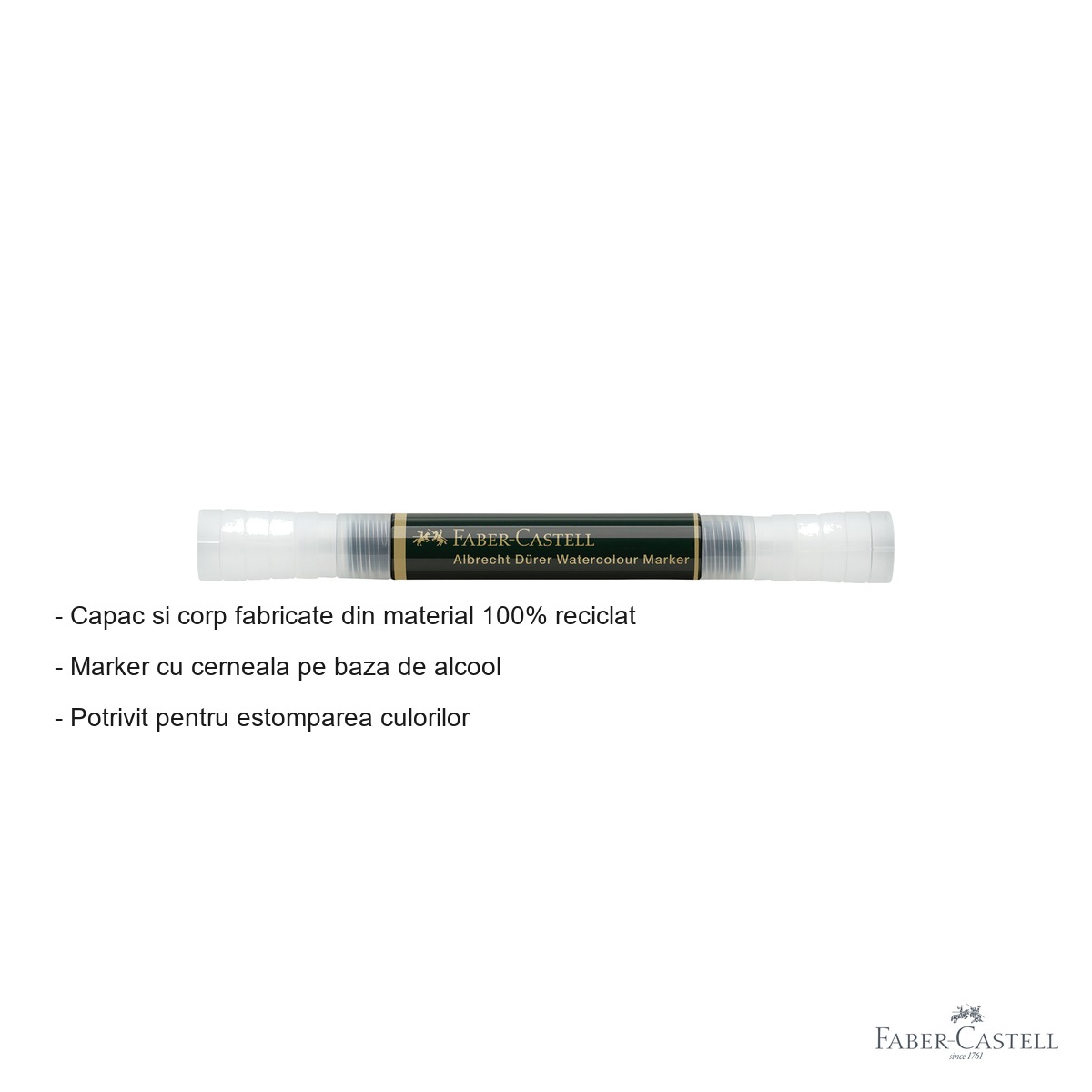 Blender marker solubil Faber-Castell Albrecht Durer, varf pensula si fineliner, pentru estompare culori [1]