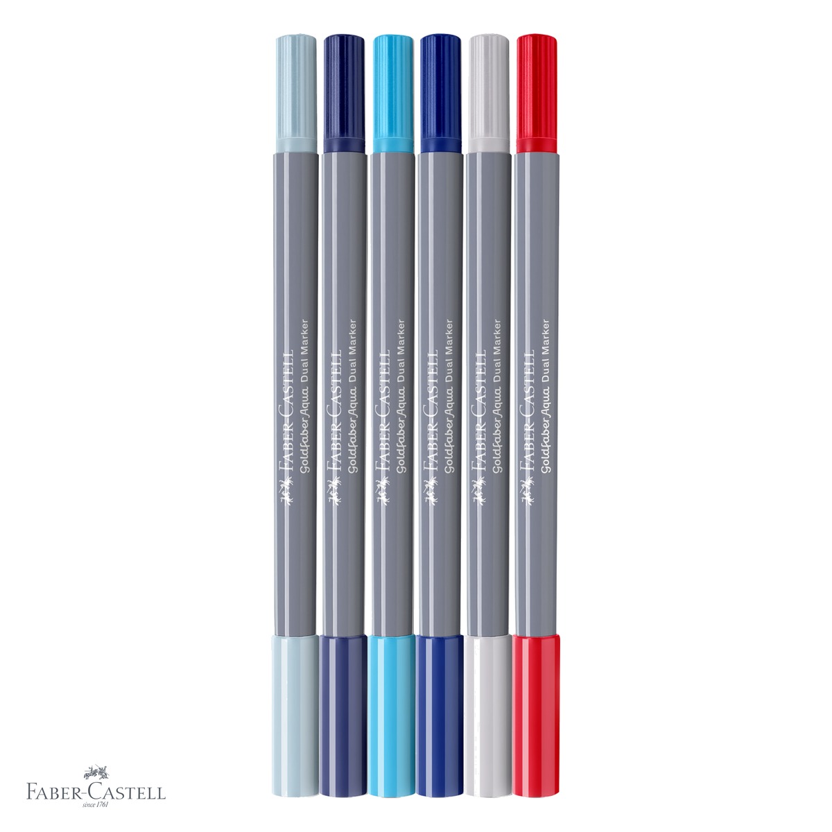 Set 6 markere solubile cu 2 capete Faber-Castell Goldfaber, lettering si desen artistic [3]