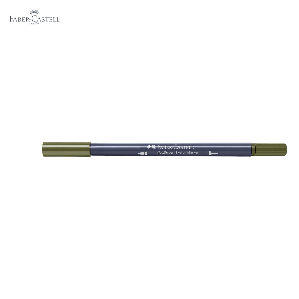 Marker cu 2 capete Faber-Castell Goldfaber, cerneala alcool, culoare olive galbui 173, pentru desen artistic [4]