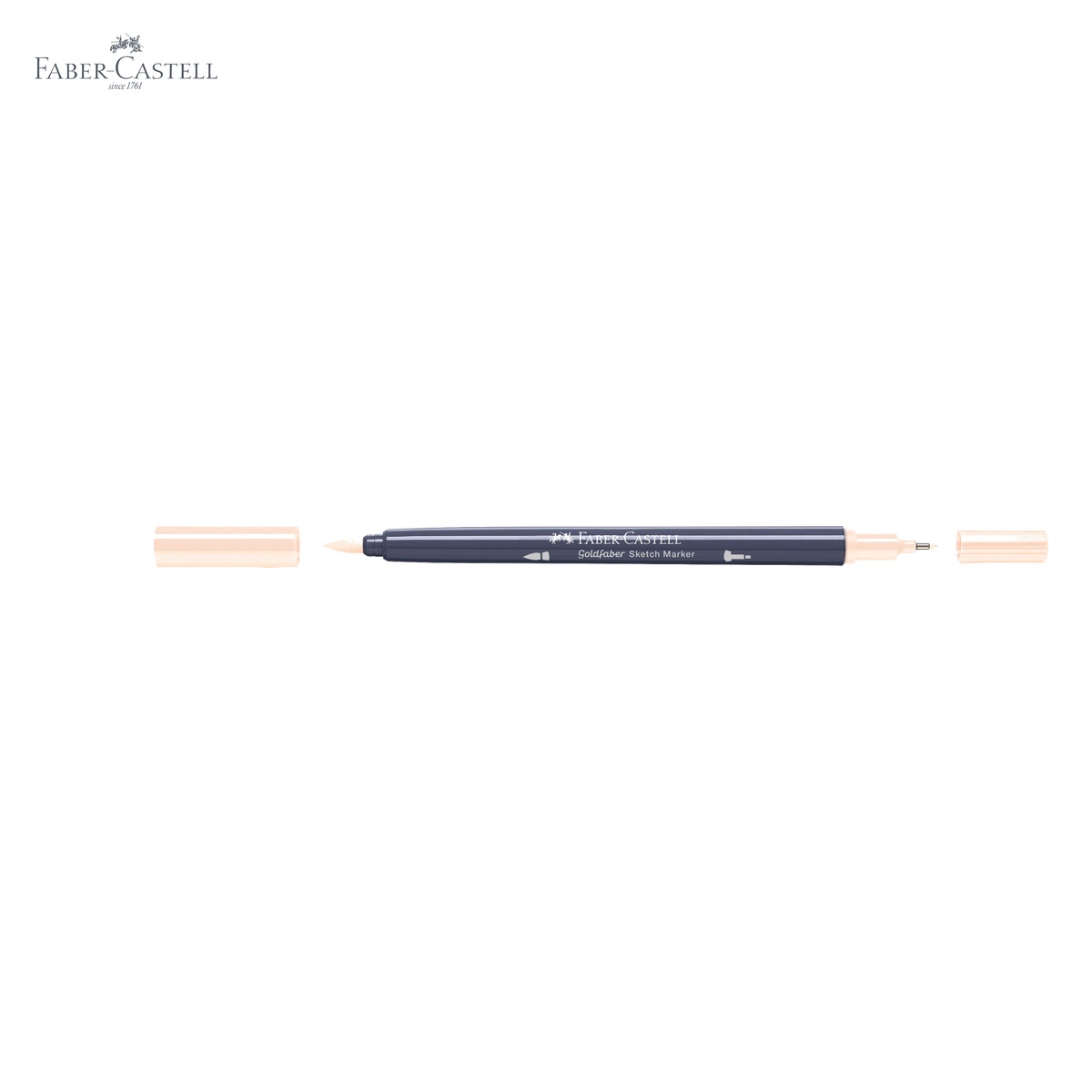 Marker cu 2 capete Faber-Castell Goldfaber, cerneala alcool, nuanta bej roscat 132, pentru desen artistic [4]