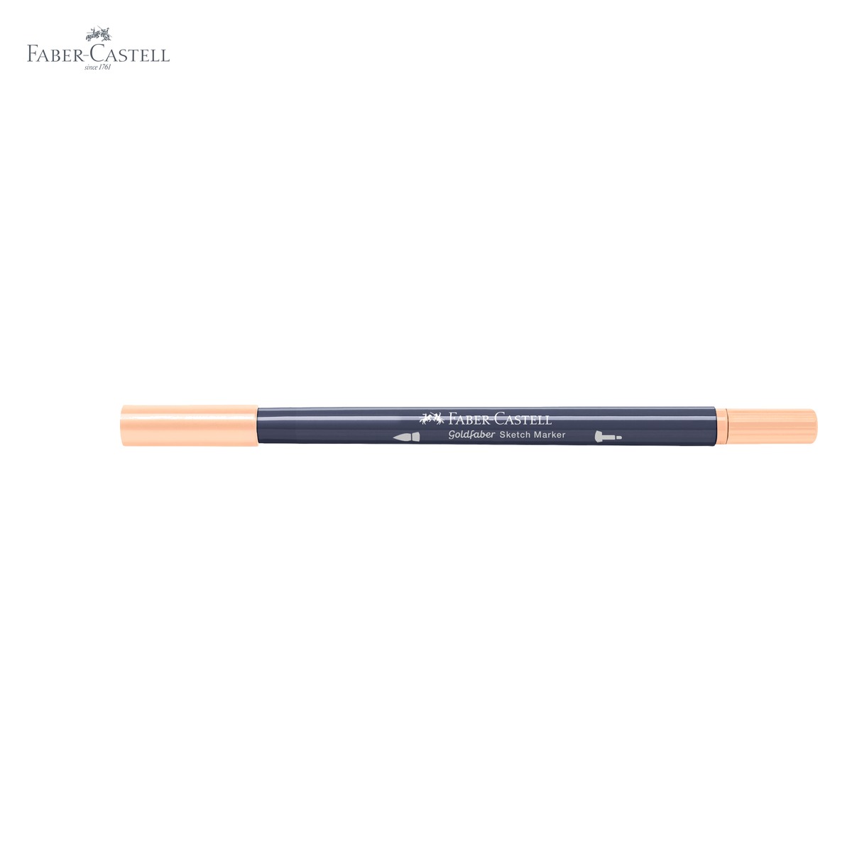 Marker cu 2 capete Faber-Castell Goldfaber, roz pudrat 303, pensula + fineliner, pentru desen artistic [4]