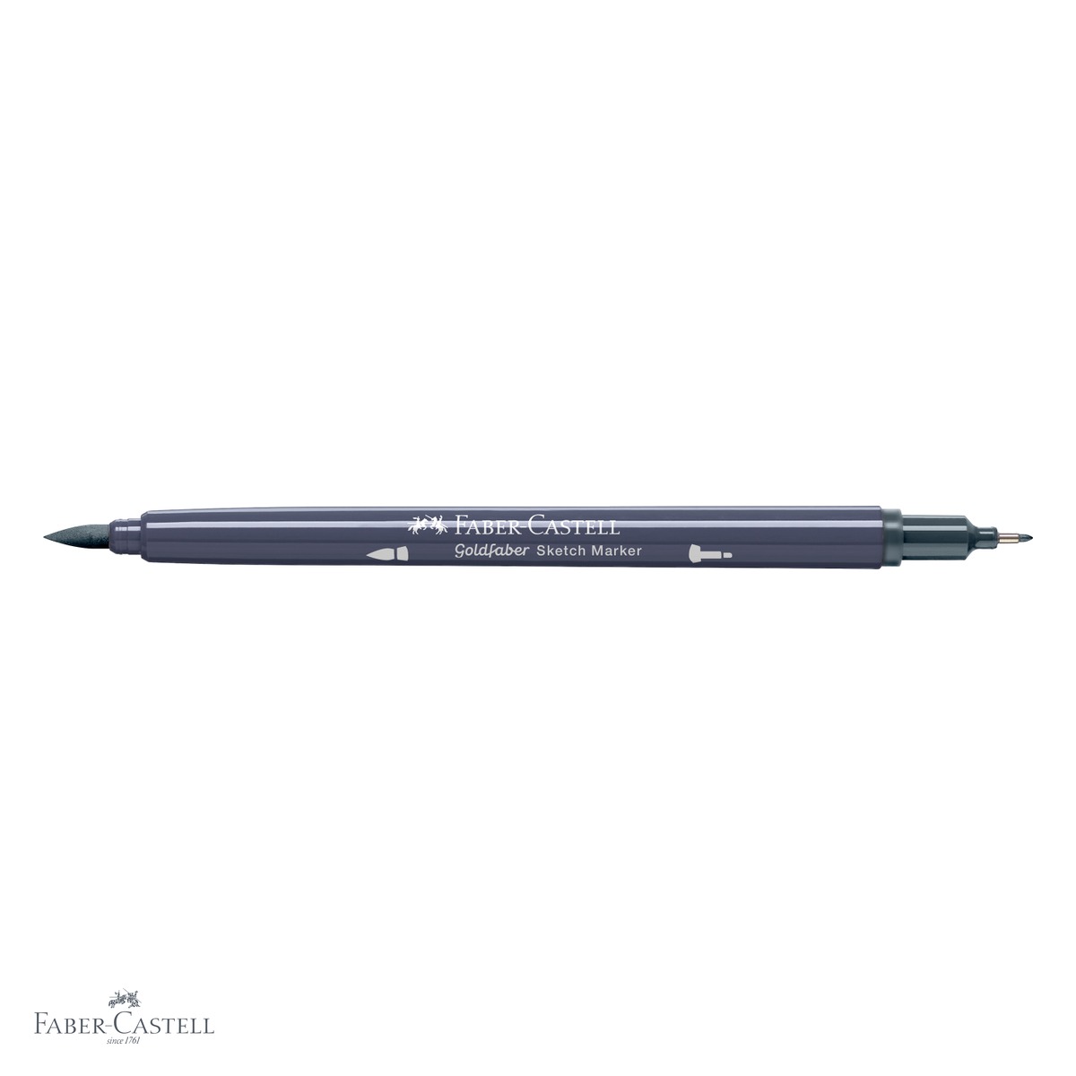 Marker cu 2 capete Faber-Castell Goldfaber, gri rece XIV 244, cerneala alcool pentru desen artistic [3]