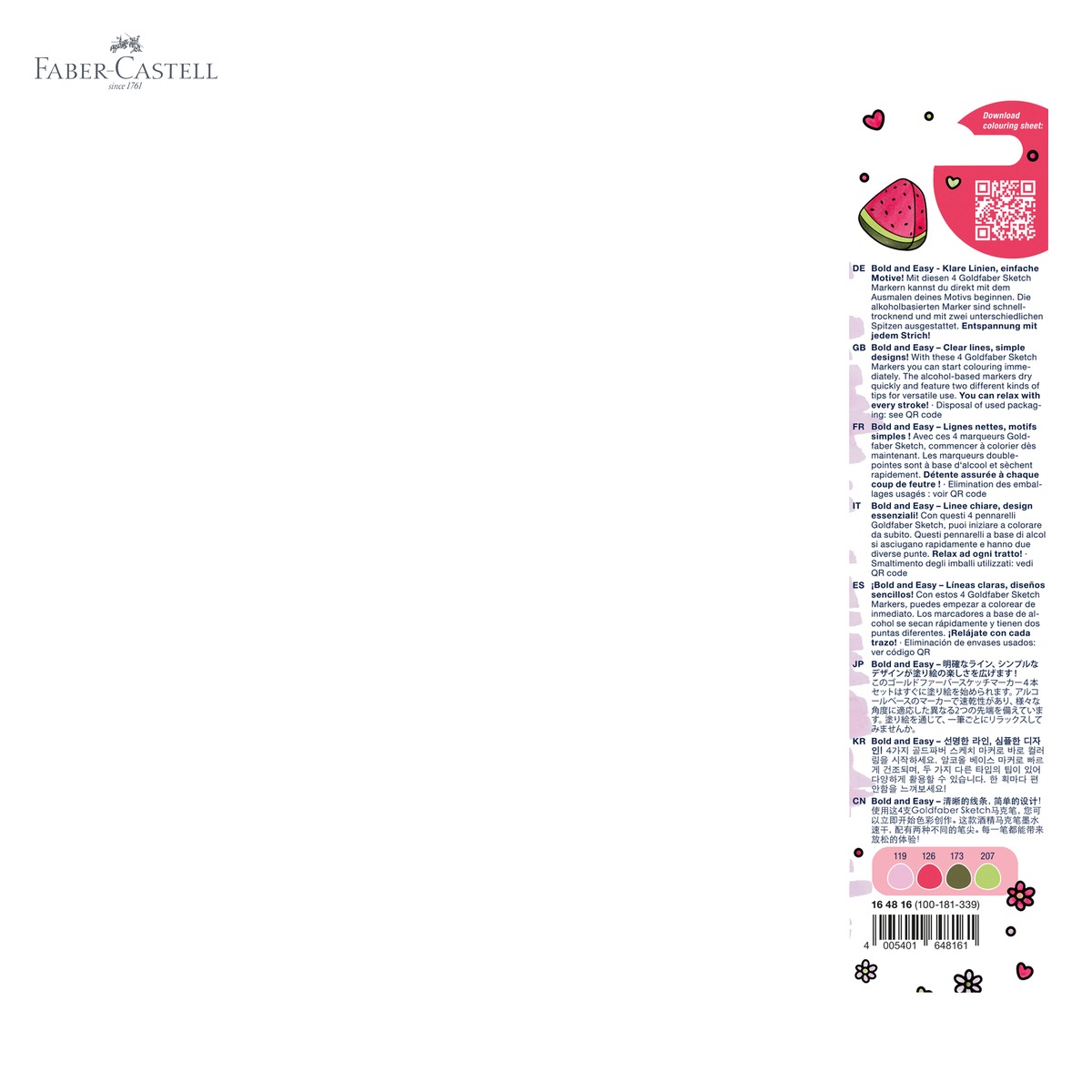 Set 4 markere sketch Faber-Castell Goldfaber Bold and Easy, 2 capete (pensula + liner), cerneala alcool [4]