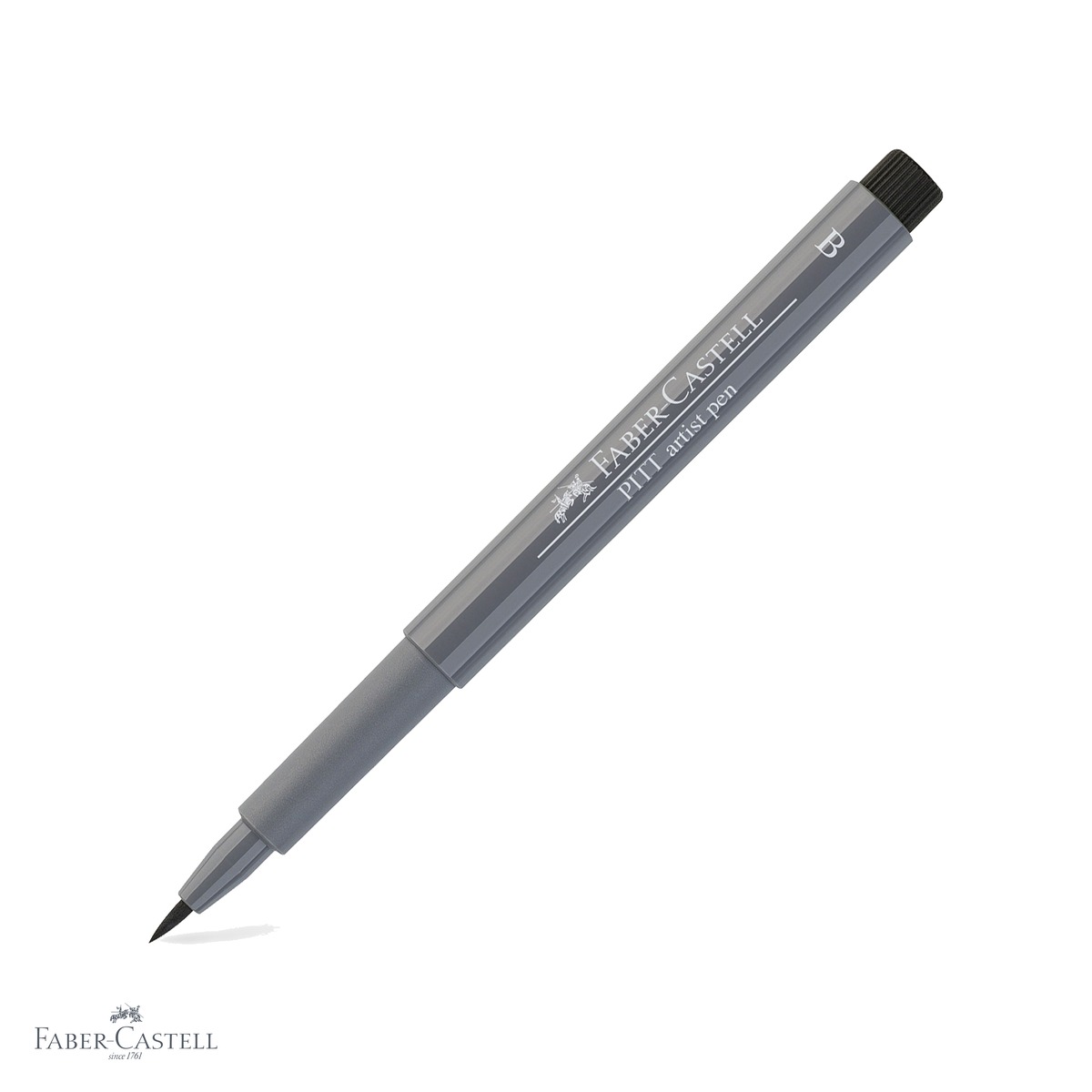 Markere si instrumente de desen artistic - Marker tip pensula Faber-Castell Pitt Artist Pen, cerneala gri rece, pentru artisti si designeri