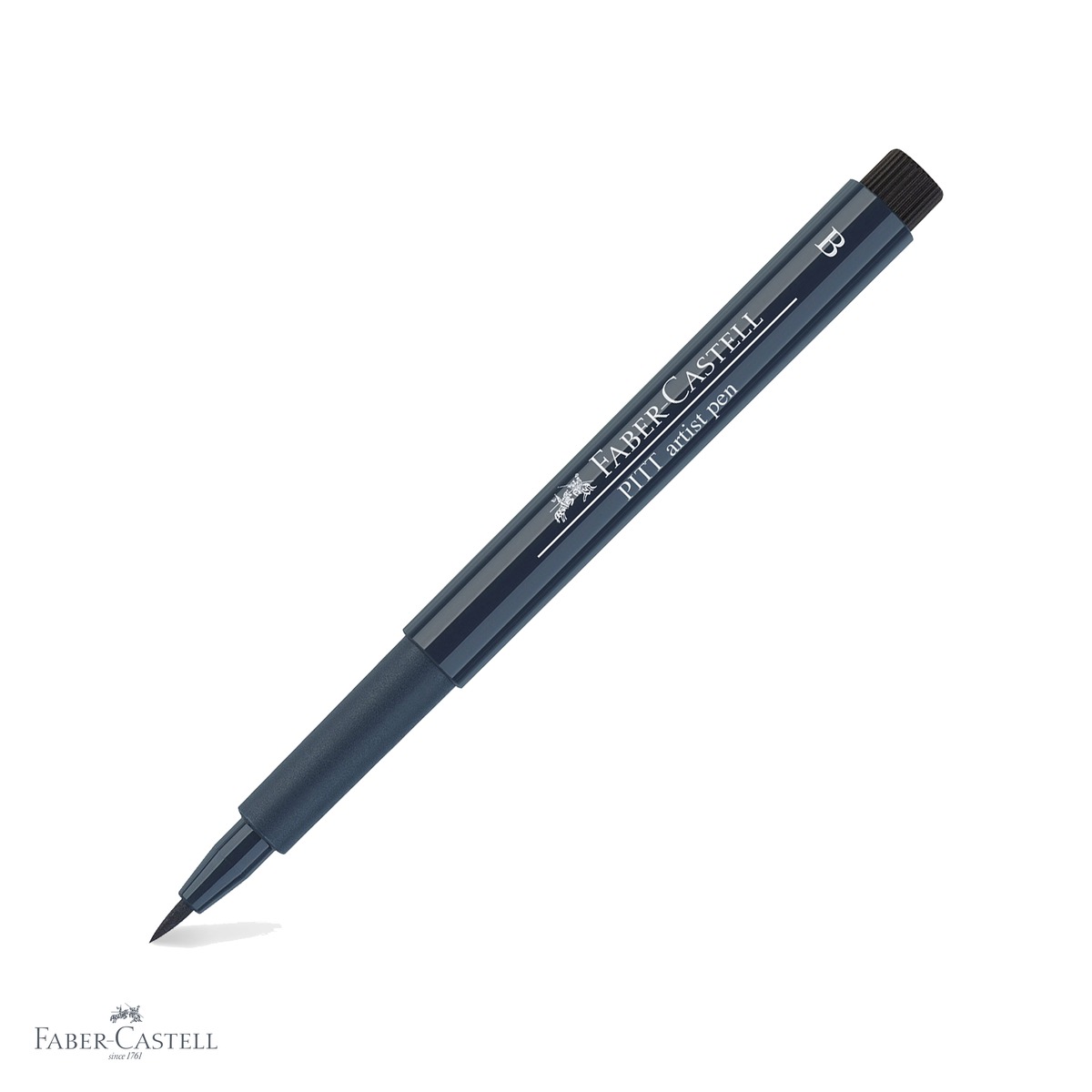 Markere si instrumente de desen artistic - Marker tip pensula Faber-Castell Pitt Artist Pen, cerneala indigo inchis, rezistenta la apa, pentru artisti si designeri