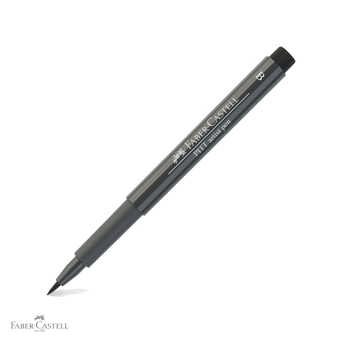Markere si instrumente de desen artistic - Marker Faber-Castell Pitt Artist Pen, varf pensula, cerneala gri cald, rezistenta la apa, pentru artisti si designeri