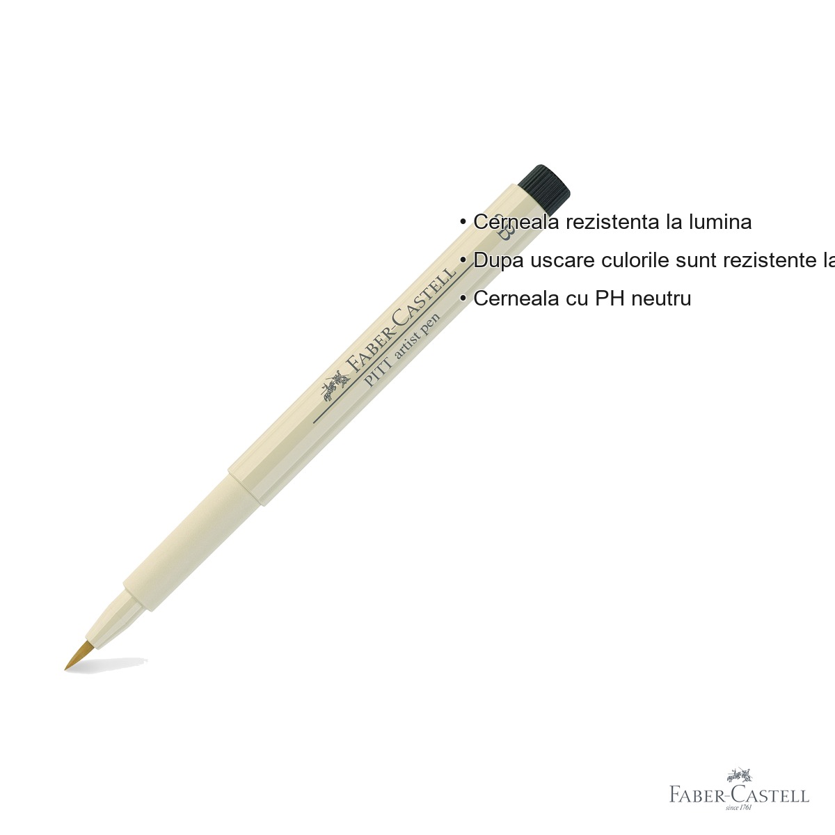Marker tip pensula Faber-Castell Pitt Artist Pen Soft Brush, gri cald I, cerneala rezistenta la apa, pentru artisti si designeri [2]
