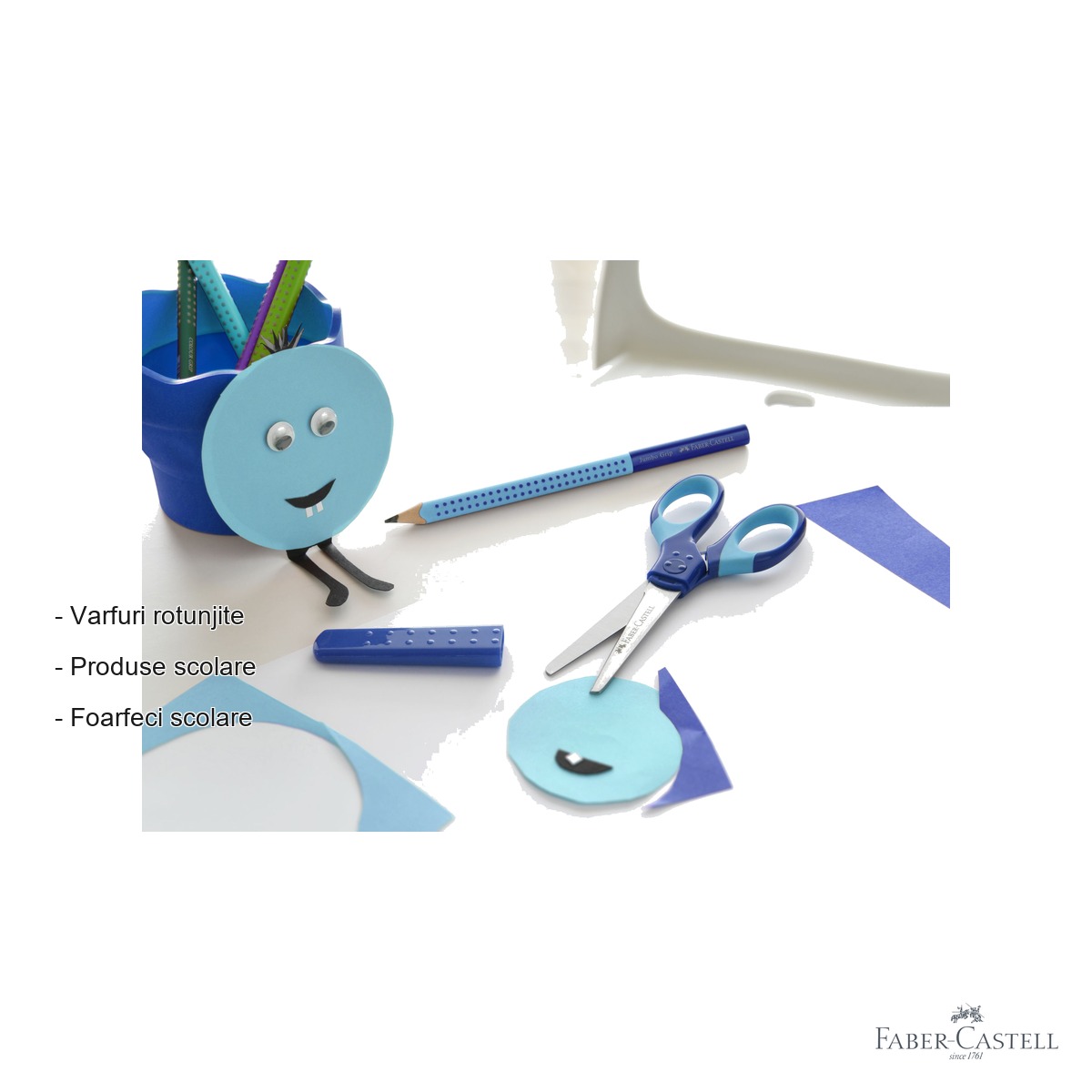 Foarfeca scolara Faber-Castell cu protectie grip, varfuri rotunjite, pentru copii stangaci si dreptaci [1]