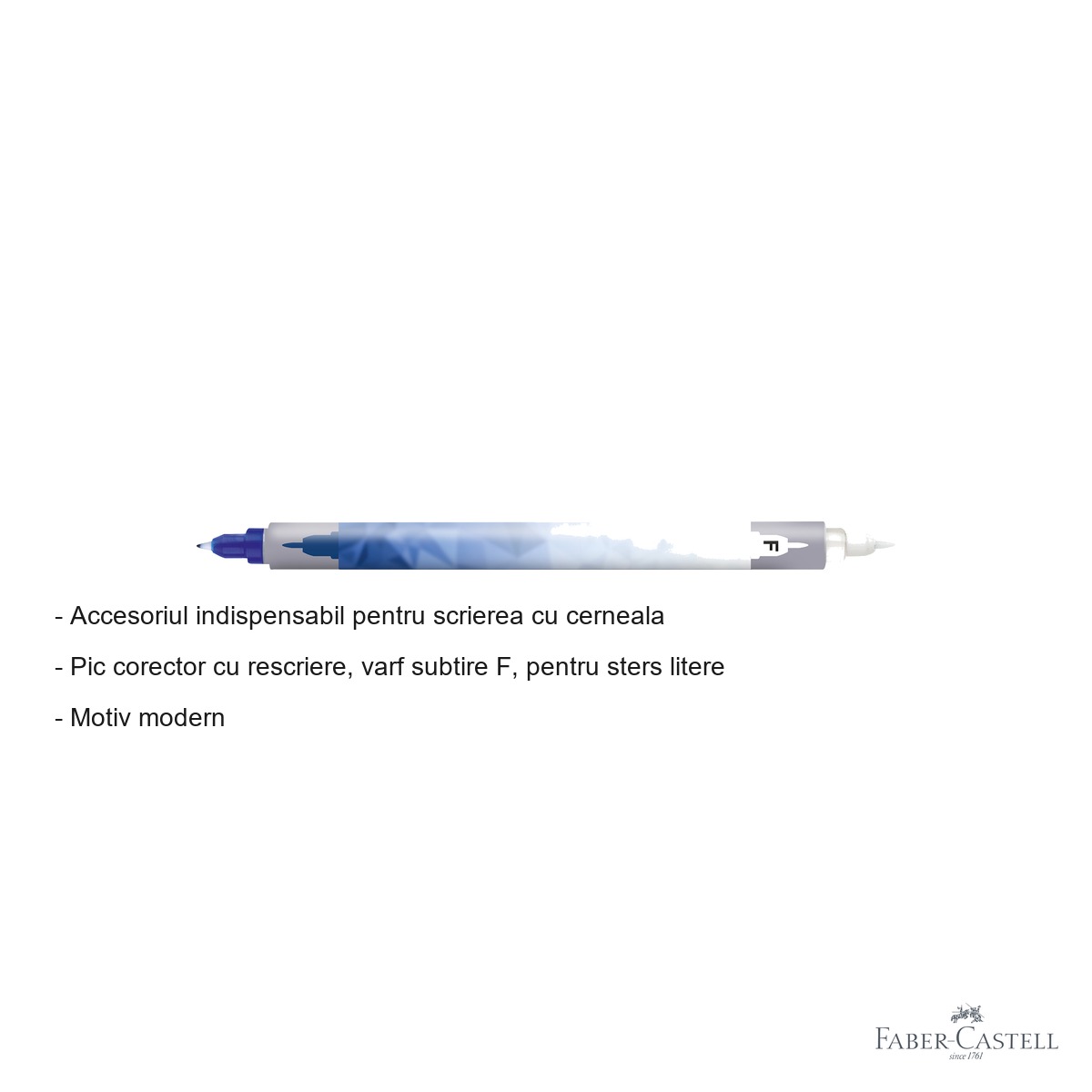Pic cu rescriere varf subtire F Faber-Castell Scribolino, accesoriu corector pentru scris cu cerneala [1]