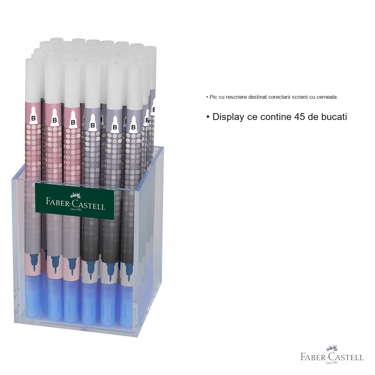 Pic cu rescriere Faber-Castell Scribolino, dublu varf (B), display 45 bucati, pentru corectii scriere cu cerneala [2]