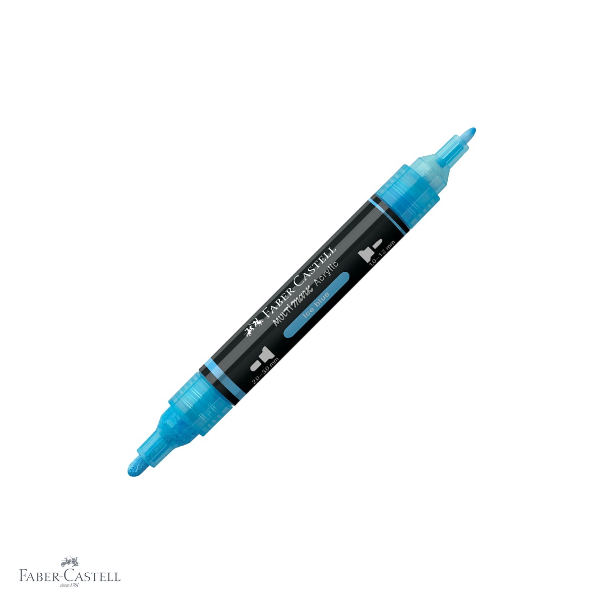Markere - Marker acrilic Faber-Castell Multimark, culoare bleu ice 148, varf dublu, pentru multiple suprafete
